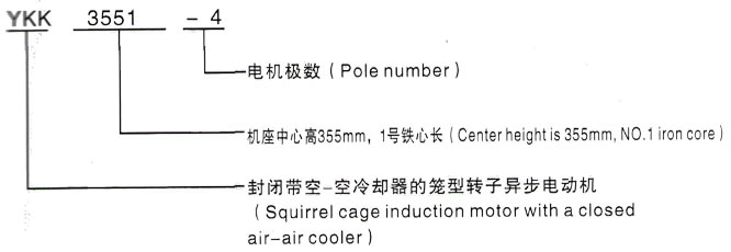 YKK系列(H355-1000)高压YE2-80M1-4三相异步电机西安泰富西玛电机型号说明